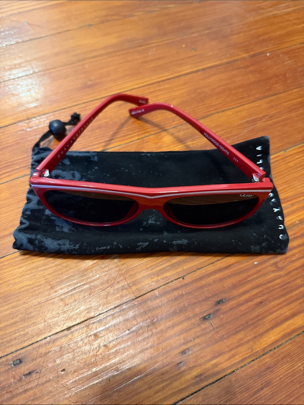 Quay Australia Red Women's Sunglasses with Black Velvet Pouch